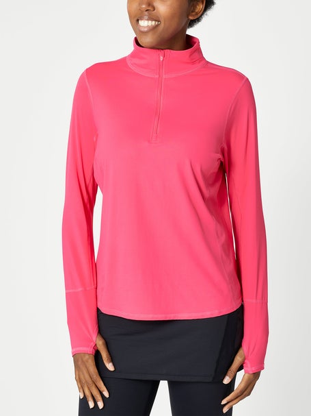 BloqUV Womens Relaxed Half Zip Top - Watermelon