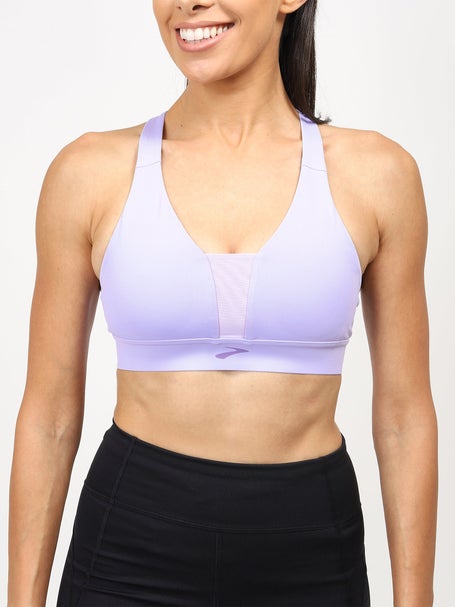 Brooks Womens Drive Plunge Run Bra Violet Dash