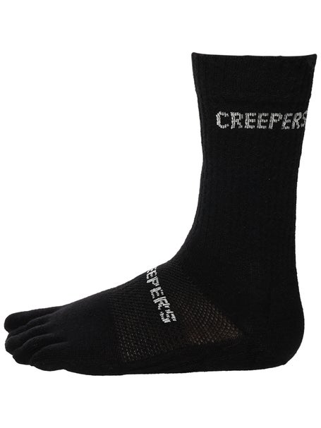 Creepers Merino Crew Toesocks Black