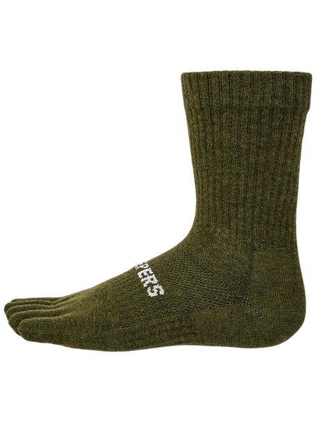 Creepers Merino Crew Toesocks Olive