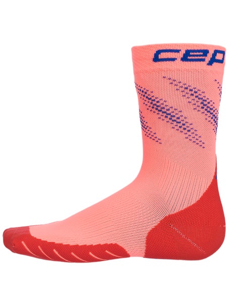 CEP Run Mens Elliptic Socks Mid Cut Coral/Purple