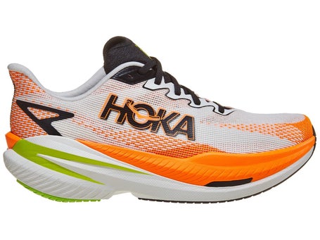 Hoka Mach X 3\Mens Shoes\White/Neon Tangerine