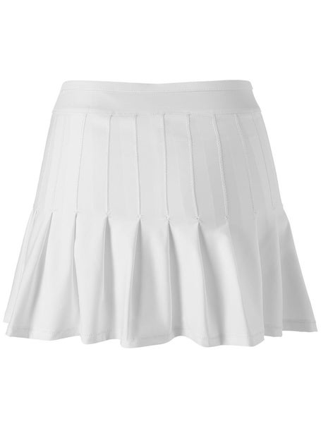 Lucky in Love Women's Core Retro Pleated Skirt White Tennis Only