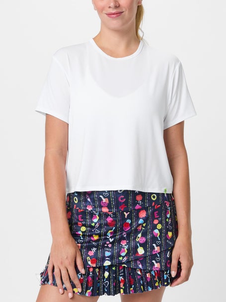 Lucky In Love Womens L-UV Power Box Top - White