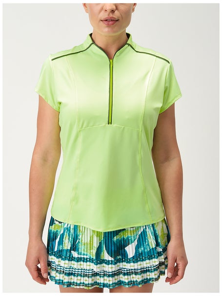 Lucky In Love Womens Caribbean Swing Zip Short Sleeve