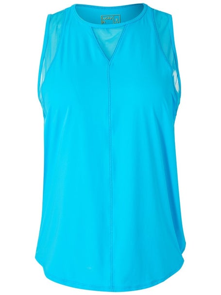 Lucky in Love Womens L-UV Chill Out Tank - Blue