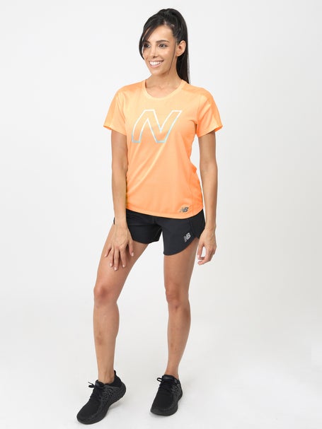 New Balance Womens Impact Run Printed Short Sleeve