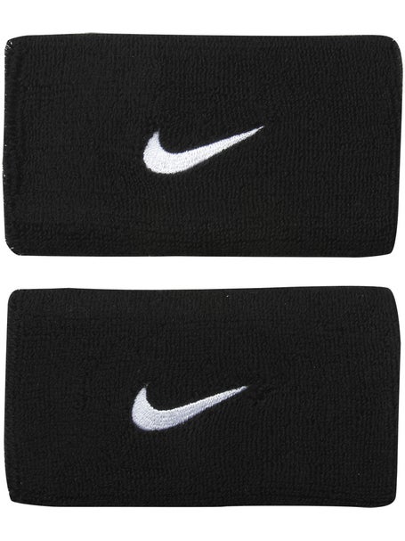 Nike Swoosh Double Wide Wristband Black/White