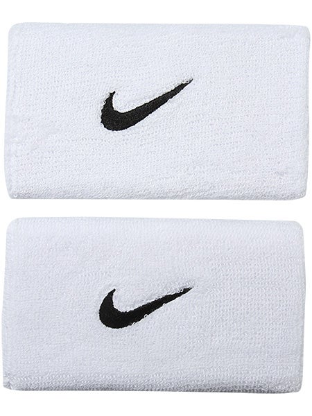 Nike Swoosh Double Wide Wristband White/Black