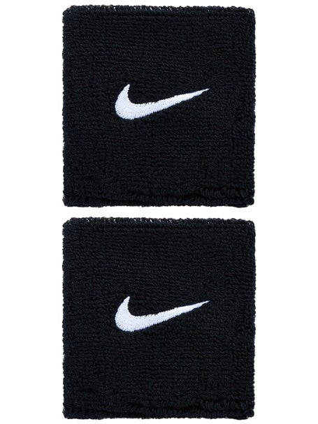 Nike Swoosh Singlewide Wristbands 2 Pk Black/White
