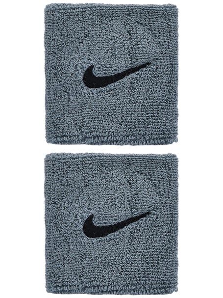 Nike Swoosh Singlewide Wristbands 2 Pk Grey/Black