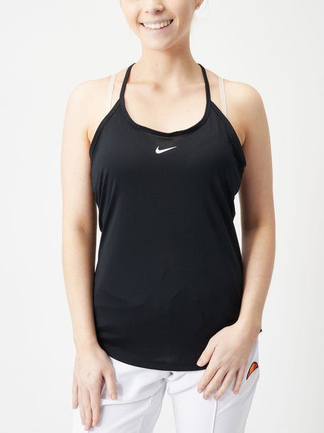 Nike Top Sleeveless Slim White/Black LG : : Clothing