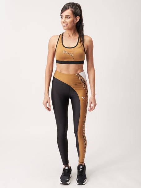 Puma Training sports bra and leggings in khaki