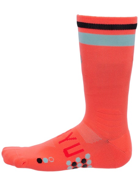 SHYU Racing Half Crew Socks Coral/Sky/Black