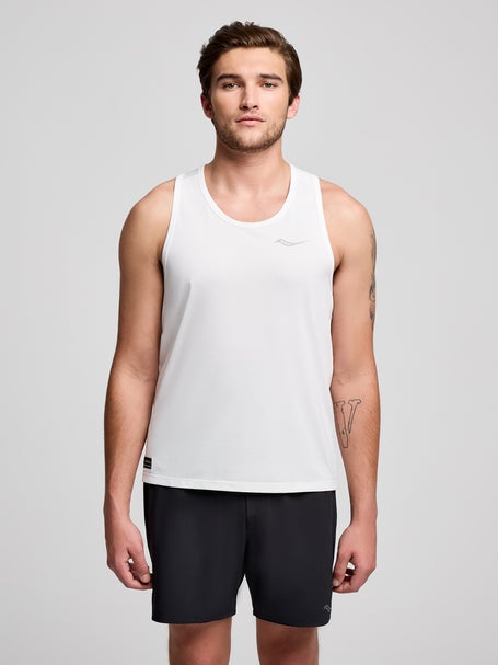 Saucony Mens Stopwatch Singlet White