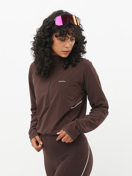 Salomon Womens Sense Aero Hybrid Pullover Coffee Bean