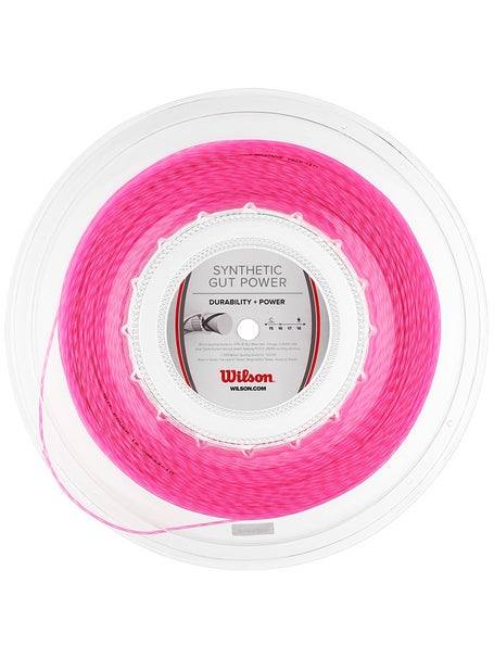 Wilson Synthetic Gut Power 16 Tennis String 200m Reel, Pink