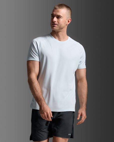 2XU Mens Aero Mesh Tee Moonstone