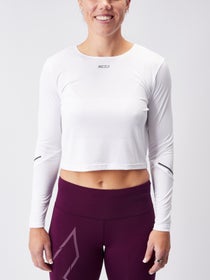 2XU Women's Light Speed Tech Crop Long Sleeve White