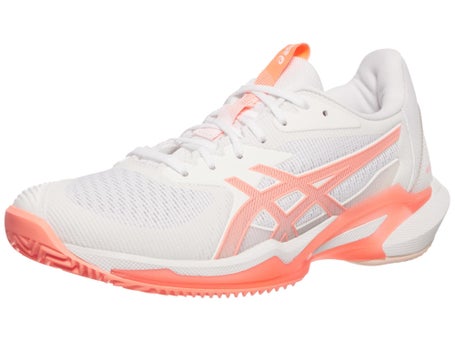 Asics Solution Speed FF 3 CLAY White/Sun Coral Womens 