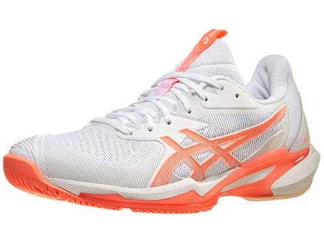 Asics Solution Speed FF 3 White/Sun Coral Womens Shoes