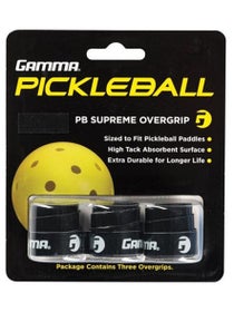 Gamma Supreme Pickleball Overgrip Black 3 Pack 