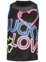 LIL Girl's Neon Glow With Love Tank Black SM