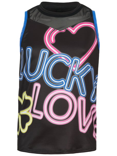 Lucky in Love Girls Neon Glow With Love Tank