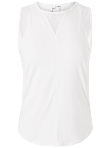 Lucky in Love Womens L-UV Chill Out Tank - White