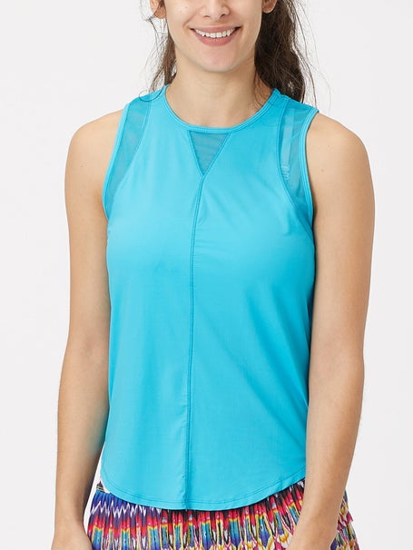 Lucky in Love Womens L-UV Chill Out Tank - Blue