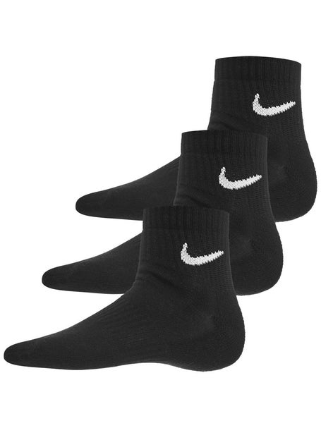 Nike Dri-Fit Everyday Ankle Sock 3-Pack Black/White | Tennis Only