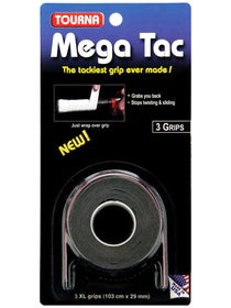 Tourna Grip Mega Tac Overgrip 3 Pack Black
