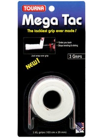 Tourna Grip Mega Tac Overgrip 3 pack White